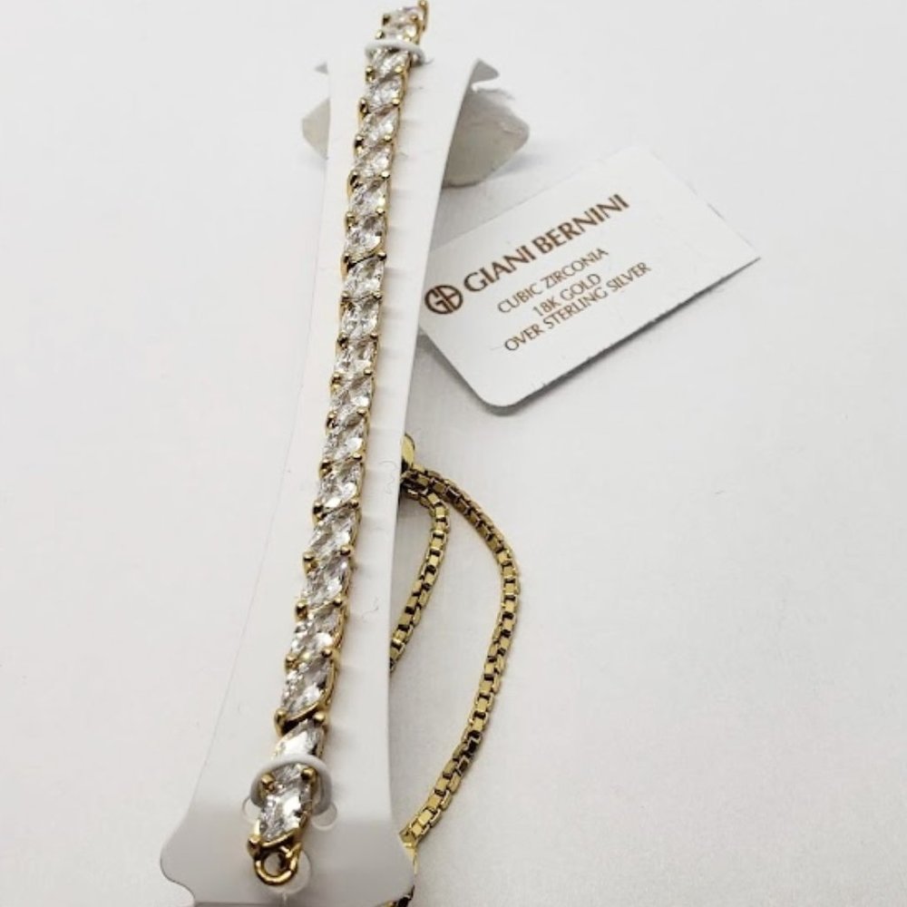 NWT Giani Bernini 18k gold over sterling silver tennis bracelet